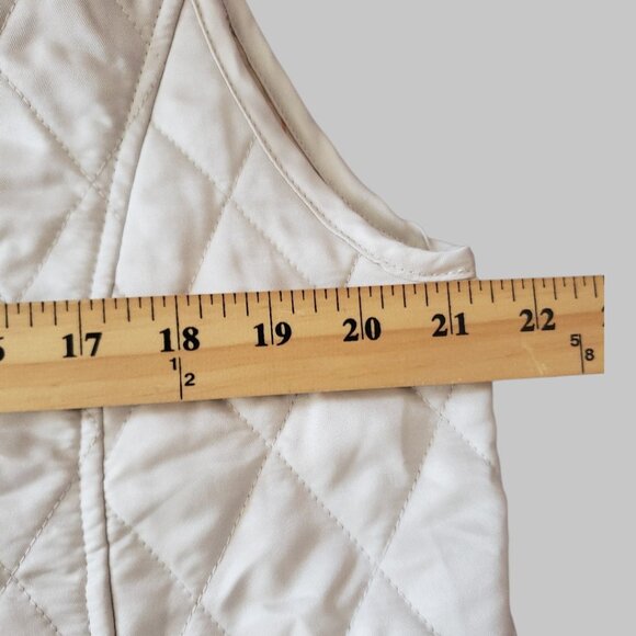 Sun Moda Diamond Quilted Vest With Black Corduroy Collar  cream/Black Large - Picture 6 of 8